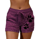 2020 woman shorts Women High Waist Cats Claw Print Drawstring Quick Dry Elastic Sports Shorts Women's Clothing женские шорты