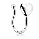 1Piece Stainless Steel Heart Clip On Nose Ring Star Fake Nose Piercing Clip On Cross Nose Clip Fake Jewelry Faux Piercing Nez