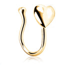1Piece Stainless Steel Heart Clip On Nose Ring Star Fake Nose Piercing Clip On Cross Nose Clip Fake Jewelry Faux Piercing Nez