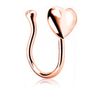 1Piece Stainless Steel Heart Clip On Nose Ring Star Fake Nose Piercing Clip On Cross Nose Clip Fake Jewelry Faux Piercing Nez