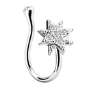 1Piece Stainless Steel Heart Clip On Nose Ring Star Fake Nose Piercing Clip On Cross Nose Clip Fake Jewelry Faux Piercing Nez