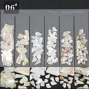 6 Grids/Pack Beauty Color-changing Abalone Natural Sea Shell Fragments Texture Nail Art Flakes Decoration Slice DIY Manicure AB