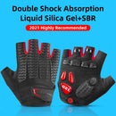 ROCKBROS Cycling Bike Half Short Finger Gloves Shockproof Breathable MTB Road Bicycle Gloves Men Women Sports Cycling Equipment