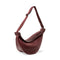[BXX] 2021 Spring Woman New Wine Red Black Color Wide Single Strap Zipper Half Moon PU Leather Chest Bag All Match LI812
