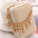 2020 New Woman Bracelets Mulitlayer Gold Color Chain Heart Bracelets & Bangles Charm Bracelets For Women Crystal Bracelets
