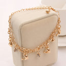2020 New Woman Bracelets Mulitlayer Gold Color Chain Heart Bracelets & Bangles Charm Bracelets For Women Crystal Bracelets