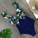 2020 Sexy New Ruffle One Piece Swimsuit Off The Shoulder Swimwear Women Swimsuit Deep-V Bathing Suits Beach Wear Swim Suit