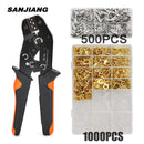 2.8/4.8/6.3mm Crimp Terminals Insulated Male and Female Wire Connector Electrical Wire Spade Connectors Insulated Sleeves Kit
