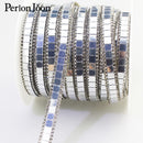 1 yard silver gold glass rhinestone hot fix tape ribbon crystal rhinestone decoration iron on shoes clothing accessories TR047