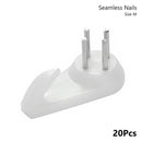 20PCS White Painting Photo Plastic Invisibl Nail Plastic Hanging Hanger Home Decor Wall Hooks Mount Picture Frame Seamless Nail