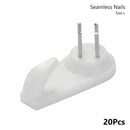 20PCS White Painting Photo Plastic Invisibl Nail Plastic Hanging Hanger Home Decor Wall Hooks Mount Picture Frame Seamless Nail