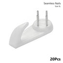 20PCS White Painting Photo Plastic Invisibl Nail Plastic Hanging Hanger Home Decor Wall Hooks Mount Picture Frame Seamless Nail