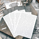 8Sheets Black White Words Phrase Stickers Scrapbooking Material Paper Label Diary Stationery Album Decoration