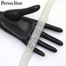1 yard white pearl rhinestone hot fix tape ribbon glass crystal rhinestone decoration iron on shoes clothing accessories TR020