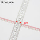 1 yard white pearl rhinestone hot fix tape ribbon glass crystal rhinestone decoration iron on shoes clothing accessories TR020