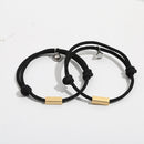 1 Pair Custom Name Bracelet The Pledge of Eternal Love Magnet Attracts Each Other Staniless steel Couples Bracelet Men and Women