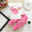 2021 New Kids Clothes Girl Baby Long Rabbit Sleeve Cotton Minnie Casual Suits Baby Clothing Retail Children Suits Free Shipping