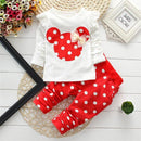 2021 New Kids Clothes Girl Baby Long Rabbit Sleeve Cotton Minnie Casual Suits Baby Clothing Retail Children Suits Free Shipping