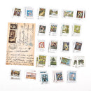 46 pcs/pack Retro Philatelic Museum Series Decorative Stickers Scrapbooking Stick Label Diary Album stationery Stamp Sticker