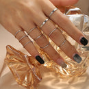 17KM Bohemian Gold Chain Rings Set For Women Fashion Boho Coin Snake Moon Rings Party 2021 Trend Jewelry Gift