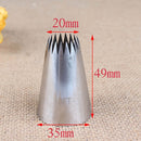 1Pcs DIY Cakes Decoration 19-tooth Pastry Nozzle Kitchen Gadgets Cookies Supplies 304 Stainless Steel Silver Fondant Decor