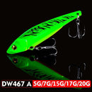 1pc VIB Lure 3D Eyes Pencil 5g 7g 15g 17g 20g Balancer Spoon Spinner Painting Fishing Lure Hard Bait Fishing Tackle Treble Hook