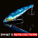 1pc VIB Lure 3D Eyes Pencil 5g 7g 15g 17g 20g Balancer Spoon Spinner Painting Fishing Lure Hard Bait Fishing Tackle Treble Hook