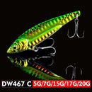 1pc VIB Lure 3D Eyes Pencil 5g 7g 15g 17g 20g Balancer Spoon Spinner Painting Fishing Lure Hard Bait Fishing Tackle Treble Hook