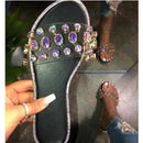 Glitter Slippers Women Summer Sandals 2021 Fashion Bling Female Candy Color Flip Flops Beach Diamond Flat Shoes Outdoor Sandals