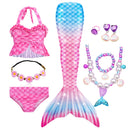 Fantasy Children Mermaid Tails Swimming Party Cosplay Costumes Halloween Little Mermaid Girls Swimsuit Bikini Set Bathing Suit