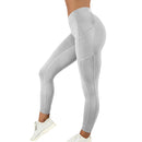 Spandex High Waist Legging Pockets Fitness Bottoms Running Sweatpants for Women Quick-Dry Sport Trousers Workout Yoga Pants