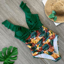 2020 Sexy New Ruffle One Piece Swimsuit Off The Shoulder Swimwear Women Swimsuit Deep-V Bathing Suits Beach Wear Swim Suit