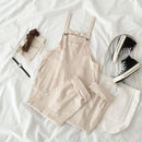 Jumpsuits Women Spring Strap Button Ankle-length Solid Harajuku BF Loose Kawaii Wide-leg Students Womens All-match Trendy Chic