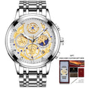 2021 New Fashion Men's Watch Stainless Steel Top Brand Luxury Waterproof Sports Chronograph Quartz Men's Relogio Masculino