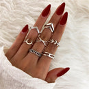 17KM Bohemian Gold Chain Rings Set For Women Fashion Boho Coin Snake Moon Rings Party 2021 Trend Jewelry Gift
