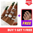 17KM Bohemian Gold Chain Rings Set For Women Fashion Boho Coin Snake Moon Rings Party 2021 Trend Jewelry Gift