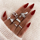 17KM Bohemian Gold Chain Rings Set For Women Fashion Boho Coin Snake Moon Rings Party 2021 Trend Jewelry Gift