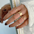 17KM Bohemian Gold Chain Rings Set For Women Fashion Boho Coin Snake Moon Rings Party 2021 Trend Jewelry Gift