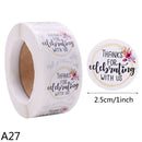500pcs/Roll 2.5cm Thank You Stickers Seal Labels Gift Packaging Stickers Wedding Birthday Party Offer Stationery Sticker