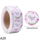 500pcs/Roll 2.5cm Thank You Stickers Seal Labels Gift Packaging Stickers Wedding Birthday Party Offer Stationery Sticker