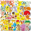 40/50/100 Pcs Pokemons Stickers For Luggage Skateboard Phone Laptop Moto Bicycle Wall Guitar Sticker DIY Waterproof Sticker