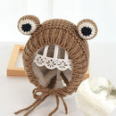 Solid color Cartoon frog knitted hat winter warm hat Skullies cap beanie hat for kid boy and girl 75