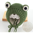 Solid color Cartoon frog knitted hat winter warm hat Skullies cap beanie hat for kid boy and girl 75