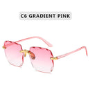 2021 Square Rimless Sunglasses Women Luxury Brand Designer Summer Red Glasses Fashion Sun glasses For Men UV400 Shades Oculos