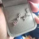 1 Pair Personalized Custom Name Earrings For Women Stainless Steel Initial Letter Nameplate Stud Earring серьги Party Girl Gifts