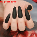24pcs/set Long Stiletto Fake Nails Punk Snake Pattern Black White Matte False Nails Artificial Full Nail Tips Manicure Tools