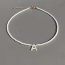 Bohemian Colorful Crystal Bead Necklace Fashion Custom Letter Necklace Personalized Jewelry For Friends 2020 New bijoux femme