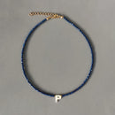 Bohemian Colorful Crystal Bead Necklace Fashion Custom Letter Necklace Personalized Jewelry For Friends 2020 New bijoux femme