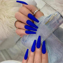 24pcs Professional Fake Nails Long Ballerina Half French Acrylic Nail Tips Press On Nails Full Cover Manicure Beauty Tools