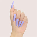 24pcs Professional Fake Nails Long Ballerina Half French Acrylic Nail Tips Press On Nails Full Cover Manicure Beauty Tools